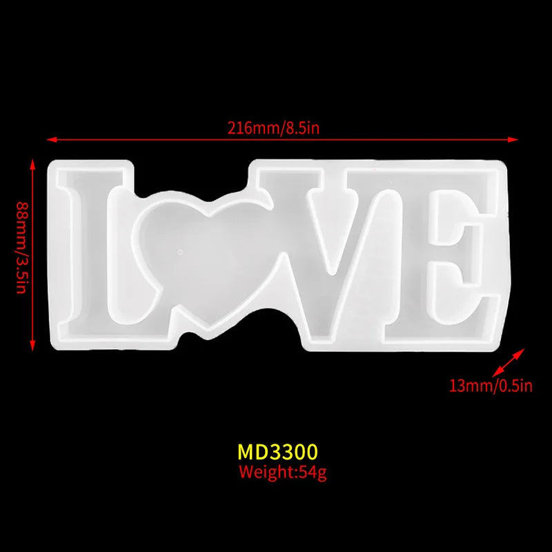 *Kit de Moldes de Silicona ART-RESSIN: (LOVE,FAMILY,HOME)